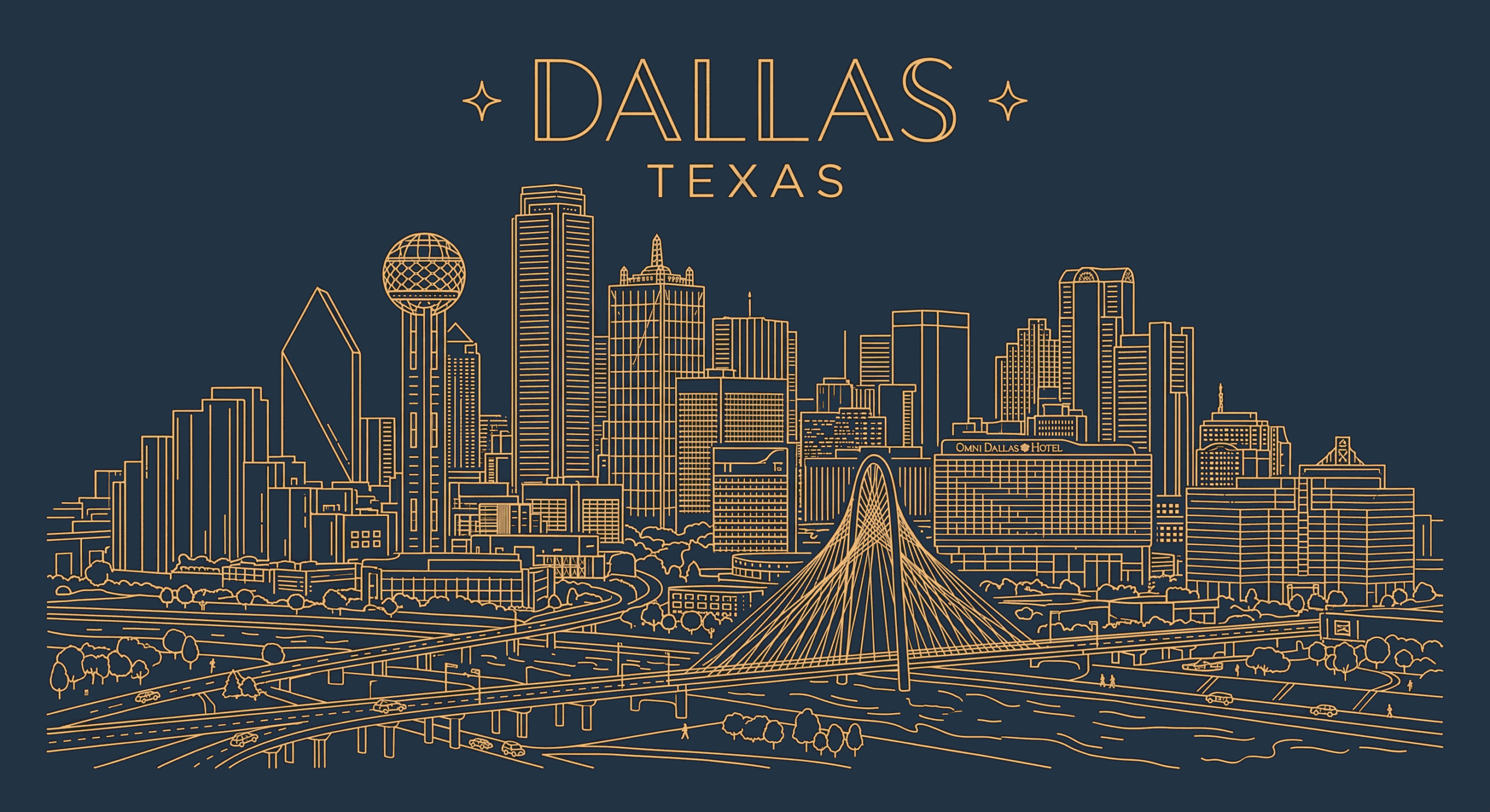 Dallas skyline - professional parking lot striping services